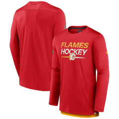 Calgary Flames Fanatics Authentic Pro Tech Long Sleeve T-Shirt - Red T-shirts