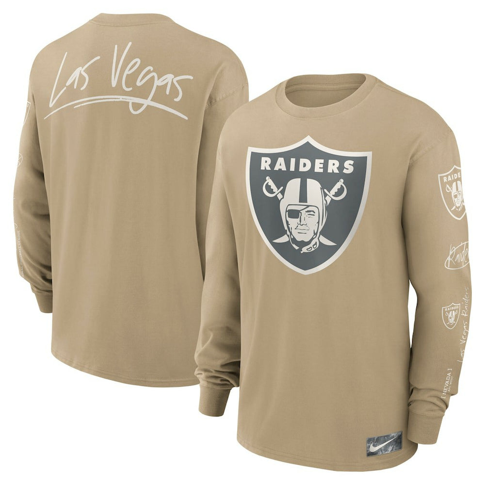 Las Vegas Raiders Essential Statement Max90 Long Sleeve T-Shirt - Tan for sale