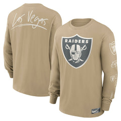 Las Vegas Raiders Essential Statement Max90 Long Sleeve T-Shirt - Tan for sale