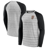 San Francisco Giants Iconic Streaky Raglan Long Sleeve T-Shirt Gray/Black