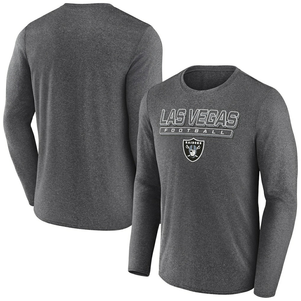 Las Vegas Raiders Fundamentals Long Sleeve T-Shirt - Heather Charcoal cheap