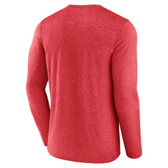 Detroit Red Wings Fanatics Sweep Iconic Synthetic Long Sleeve T-Shirt - Heather Red T-shirts