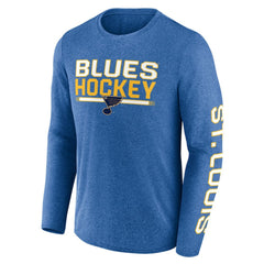 St. Louis Blues Fanatics Sweep Iconic Synthetic Long Sleeve T-Shirt - Heather Blue T-shirts