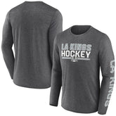 Los Angeles Kings Fanatics Sweep Iconic Synthetic Long Sleeve T-Shirt - Heather Charcoal T-shirts