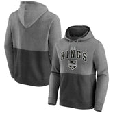 Los Angeles Kings Fanatics Block Party Signature Pullover Hoodie - Heather Gray/Heather Charcoal Hoodies