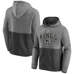 Los Angeles Kings Fanatics Block Party Signature Pullover Hoodie - Heather Gray/Heather Charcoal Hoodies