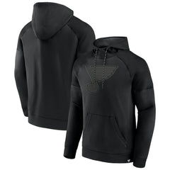 St. Louis Blues Fanatics Black Ice Defender Raglan Pullover Hoodie Hoodies