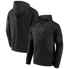 Seattle Kraken Fanatics Black Ice Defender Raglan Pullover Hoodie Hoodies