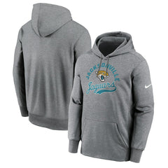 Jacksonville Jaguars Performance Fleece Pullover Hoodie - Heather Gray for sale