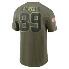 Brock Bowers Las Vegas Raiders 2025 Salute to Service Name & Number T-Shirt - Olive online