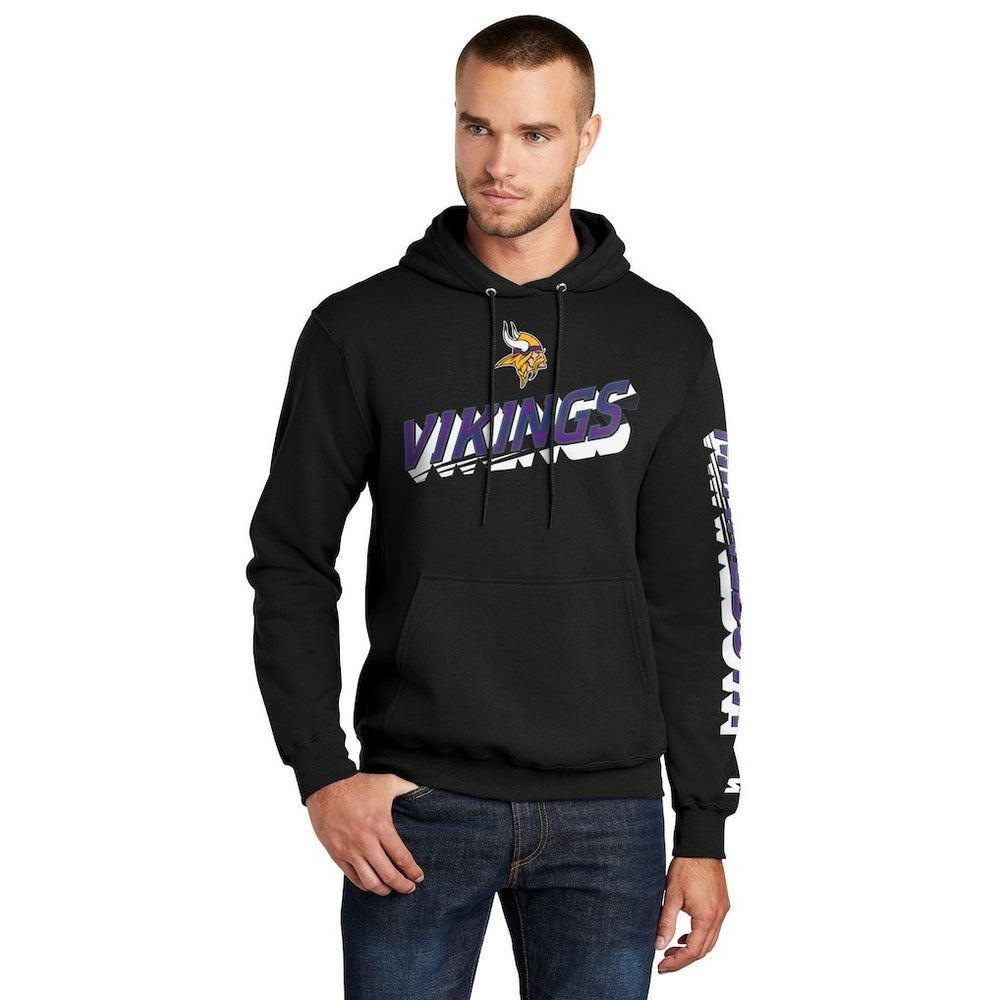 Minnesota Vikings Starter Wordmark Logo Pullover Hoodie - Black cheap