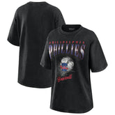 Philadelphia Phillies WEAR by Erin Andrews Women's Oversized Boyfriend T-Shirt Charcoal