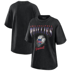 Philadelphia Phillies WEAR by Erin Andrews Women's Oversized Boyfriend T-Shirt Charcoal