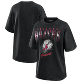 Atlanta Braves WEAR by Erin Andrews Women's Oversized Boyfriend T-Shirt Charcoal
