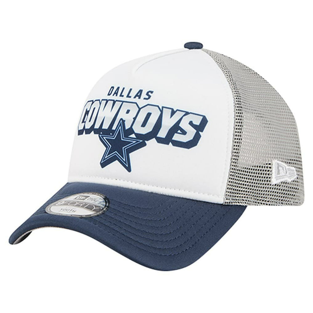 Dallas Cowboys New Era Youth Streak 9FORTY A-Frame Adjustable Hat - White/Navy cheap