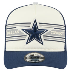 Dallas Cowboys New Era Youth Banner A-Frame 9FIFTY Trucker Snapback Hat - Cream/Navy for sale