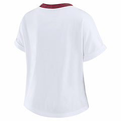 Washington Commanders WEAR by Erin Andrews Women's Cropped Center Stripe Dolman T-Shirt - White outlet