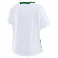 Philadelphia Eagles WEAR by Erin Andrews Women's Cropped Center Stripe Dolman T-Shirt - White outlet