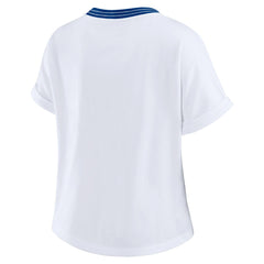 Seattle Seahawks WEAR by Erin Andrews Women's Cropped Center Stripe Dolman T-Shirt - White outlet