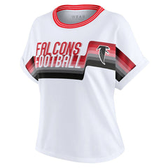 Atlanta Falcons WEAR by Erin Andrews Women's Cropped Center Stripe Dolman T-Shirt - White online