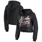 Atlanta Falcons WEAR by Erin Andrews Women's Domestic Cropped Pullover Hoodie - Black cheap