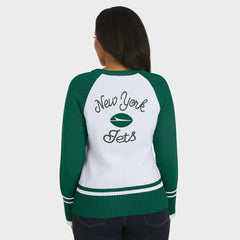 New York Jets WEAR by Erin Andrews Women's Colorblock Raglan Sweater - White/Green online