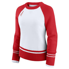Atlanta Falcons WEAR by Erin Andrews Women's Colorblock Raglan Sweater - White/Red online