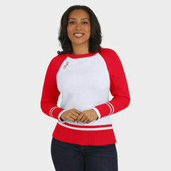 Kansas City Chiefs WEAR by Erin Andrews Women's Colorblock Raglan Sweater - White/Red outlet