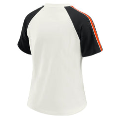 Cincinnati Bengals WEAR by Erin Andrews Women's Sleeve Stripe Distressed Raglan T-Shirt - White online
