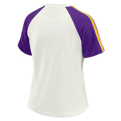 Minnesota Vikings WEAR by Erin Andrews Women's Sleeve Stripe Distressed Raglan T-Shirt - White cheap