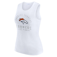 Denver Broncos WEAR by Erin Andrews Women's Ribbed Graphic Tank Top - White outlet