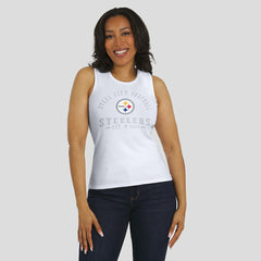 Pittsburgh Steelers WEAR by Erin Andrews Women's Ribbed Graphic Tank Top - White discount