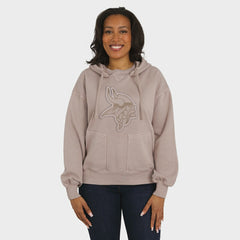 Minnesota Vikings WEAR by Erin Andrews Women's Washed Pullover Crewdie - Tan sale