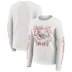 Kansas City Chiefs WEAR by Erin Andrews Women's Graphic Waffle Long-Sleeve T-Shirt - White sale