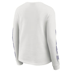 Baltimore Ravens WEAR by Erin Andrews Women's Graphic Waffle Long-Sleeve T-Shirt - White for sale