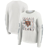 Chicago Bears WEAR by Erin Andrews Women's Graphic Waffle Long-Sleeve T-Shirt - White sale