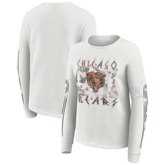 Chicago Bears WEAR by Erin Andrews Women's Graphic Waffle Long-Sleeve T-Shirt - White sale