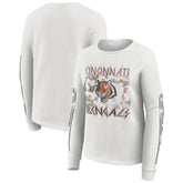 Cincinnati Bengals WEAR by Erin Andrews Women's Graphic Waffle Long-Sleeve T-Shirt - White outlet