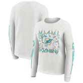 Miami Dolphins WEAR by Erin Andrews Women's Graphic Waffle Long-Sleeve T-Shirt - White online