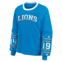 Detroit Lions WEAR by Erin Andrews Women's Sport Long-Sleeve T-Shirt - Blue cheap