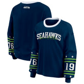 Seattle Seahawks WEAR by Erin Andrews Women's Sport Long-Sleeve T-Shirt - College Navy sale