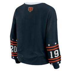 Chicago Bears WEAR by Erin Andrews Women's Sport Long-Sleeve T-Shirt - Navy for sale