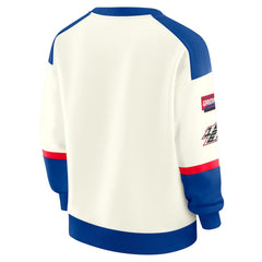 Buffalo Bills WEAR by Erin Andrews Women's Racing Crew V-Neck Sweatshirt - Cream outlet