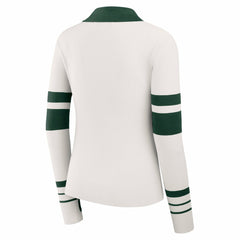 Green Bay Packers WEAR by Erin Andrews Women's Ribbed Henley Polo Sweater - White outlet