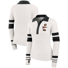 Cincinnati Bengals WEAR by Erin Andrews Women's Ribbed Henley Polo Sweater - White sale