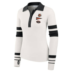 Cincinnati Bengals WEAR by Erin Andrews Women's Ribbed Henley Polo Sweater - White sale