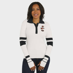 Cincinnati Bengals WEAR by Erin Andrews Women's Ribbed Henley Polo Sweater - White sale