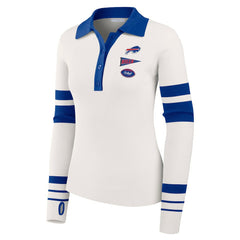 Buffalo Bills WEAR by Erin Andrews Women's Ribbed Henley Polo Sweater - White online
