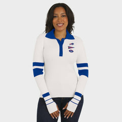 Buffalo Bills WEAR by Erin Andrews Women's Ribbed Henley Polo Sweater - White online