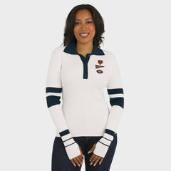 Chicago Bears WEAR by Erin Andrews Women's Ribbed Henley Polo Sweater - White outlet
